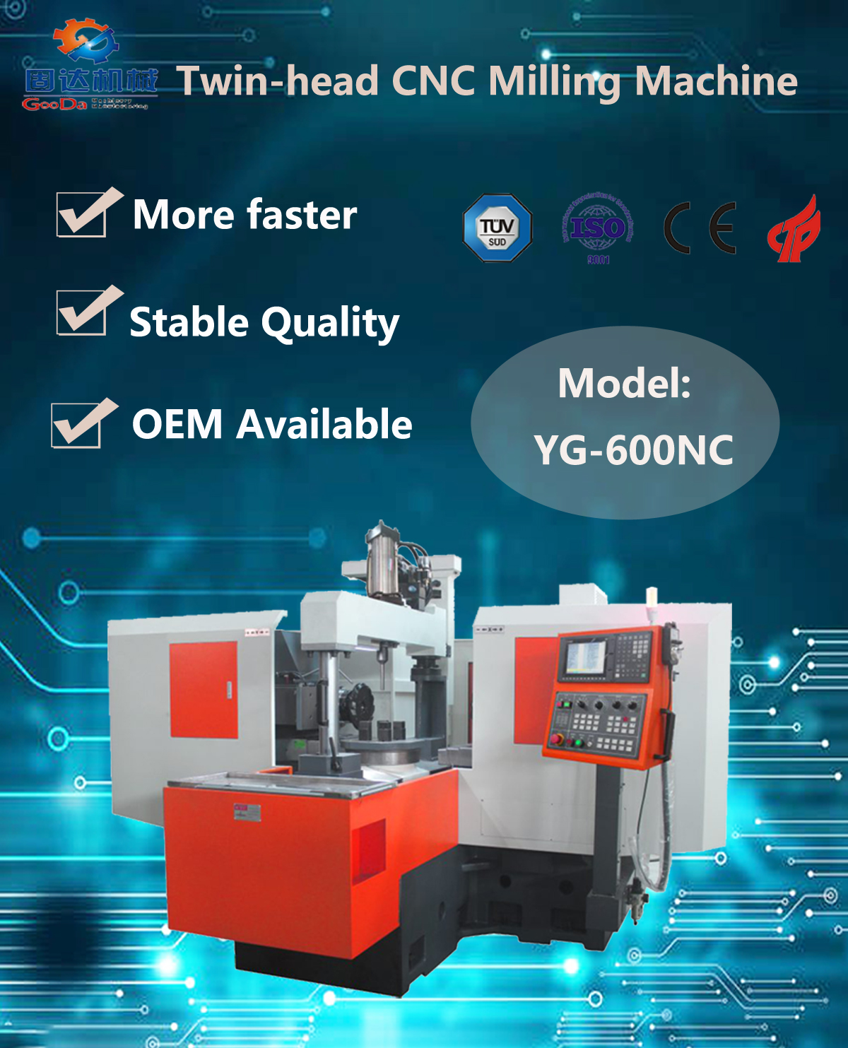 YG 600NC GooDa Duplex CNC Milling Machine Buy Duplex CNC Milling